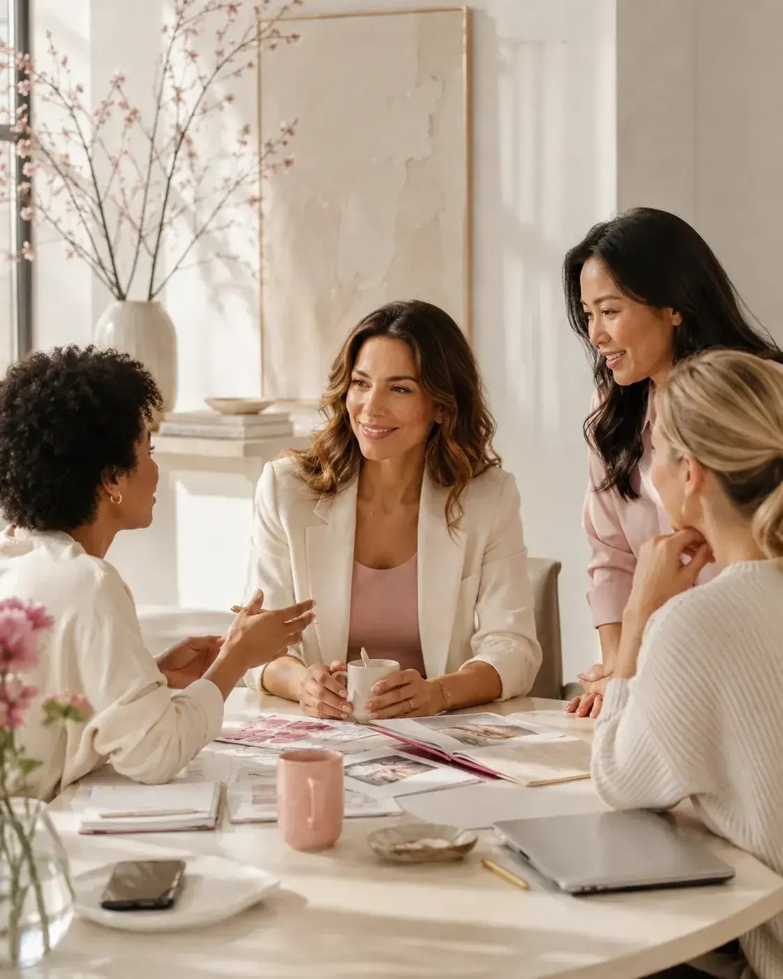 Ondernemers delen kennis en ideeën tijdens een inspirerende samenwerking