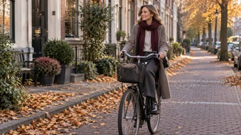 Outfit dames herfst winter 2026 2027 met wollen mantel, knitwear en bordeaux accent